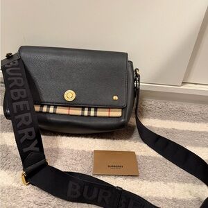 Burberry Black Crossbody Bag with Signature Stripe